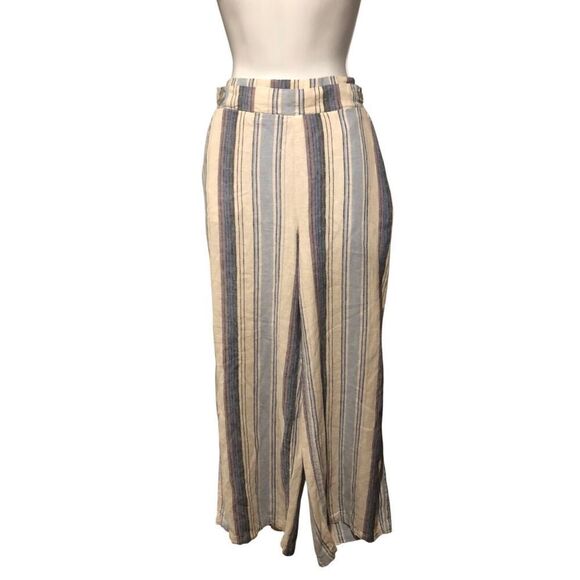 D Jeans Definitions by Lagenlook Boho Striped Linen Blend Pant a stylish and ver - Picture 3 of 12